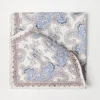 Double face linen and silk pocket square with paisley design