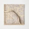 Double face linen and silk pocket square with paisley design