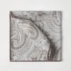 Double face silk pocket square with paisley design