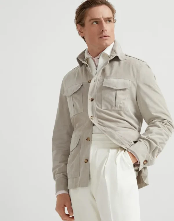 Double face suede unlined safari jacket