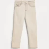 Dyed comfort lightweight denim trousers with contrast stitching