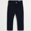 Dyed comfort lightweight denim five-pocket trousers