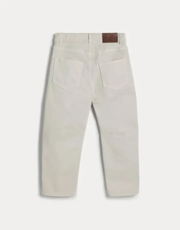 Dyed comfort lightweight denim five-pocket trousers