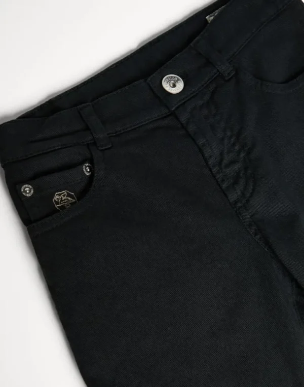 Dyed comfort lightweight denim five-pocket trousers