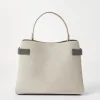 Essence top-handle bag in suede with precious bands