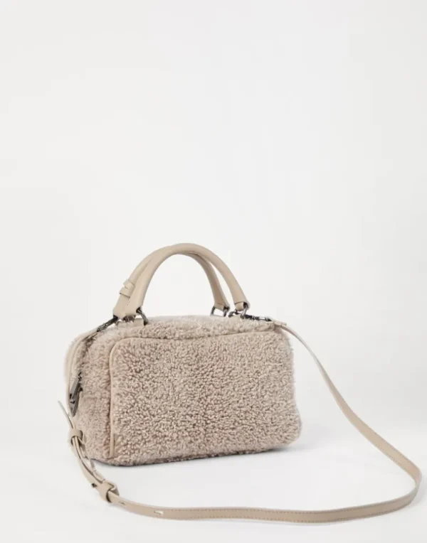 Explorer boston bag in curly shearling