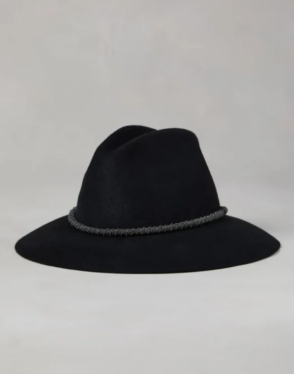 Felt fedora with precious braided band