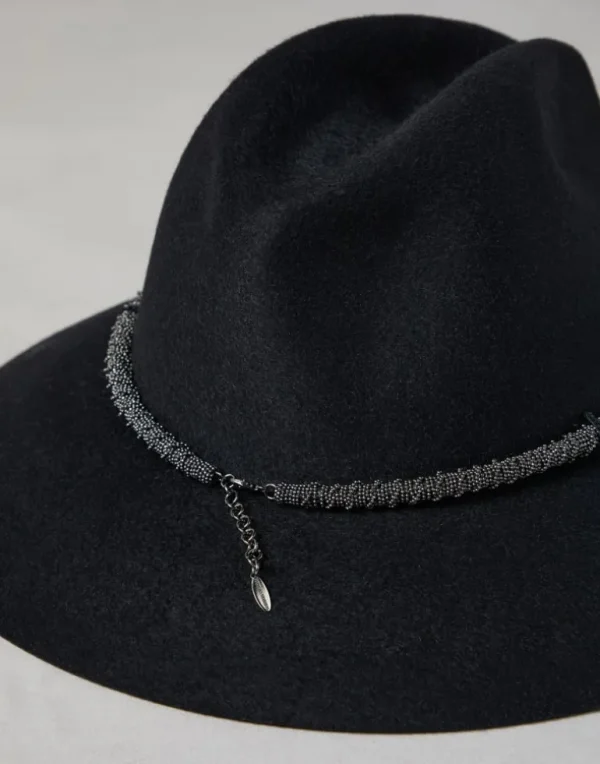 Felt fedora with precious braided band