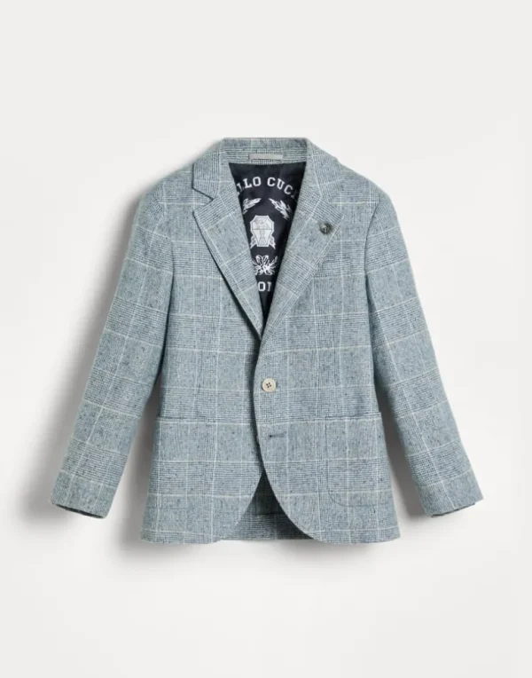 Flecked silk, wool and cashmere Prince of Wales blazer