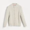 Flecked soft virgin wool and cashmere cardigan