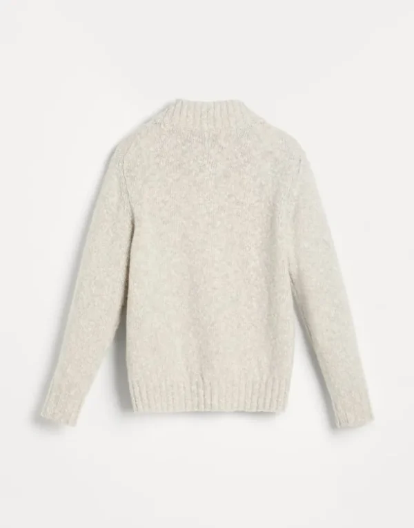 Flecked soft virgin wool and cashmere cardigan