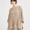 Foliage lace knit poncho in linen and silk Diamond yarn