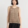 Foliage lace knit top in linen and silk Diamond yarn