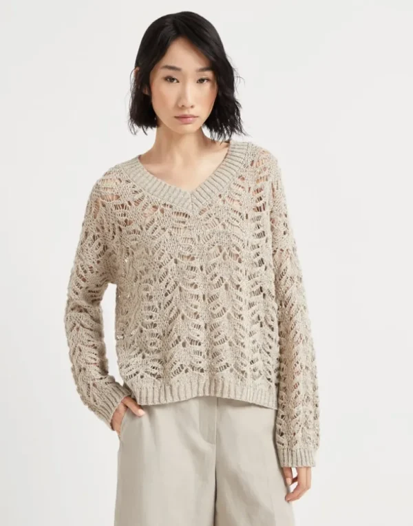 Foliage lace sweater in linen and silk Diamond yarn