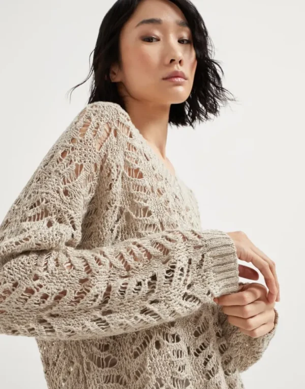 Foliage lace sweater in linen and silk Diamond yarn