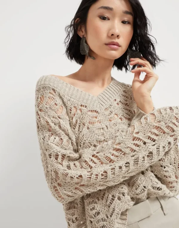 Foliage lace sweater in linen and silk Diamond yarn