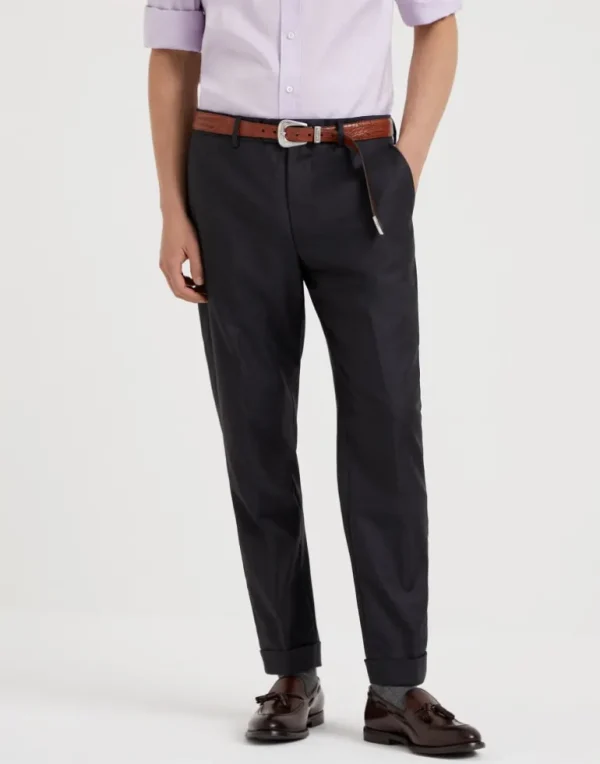 Formal fit trousers in super 150s virgin wool four season batavia