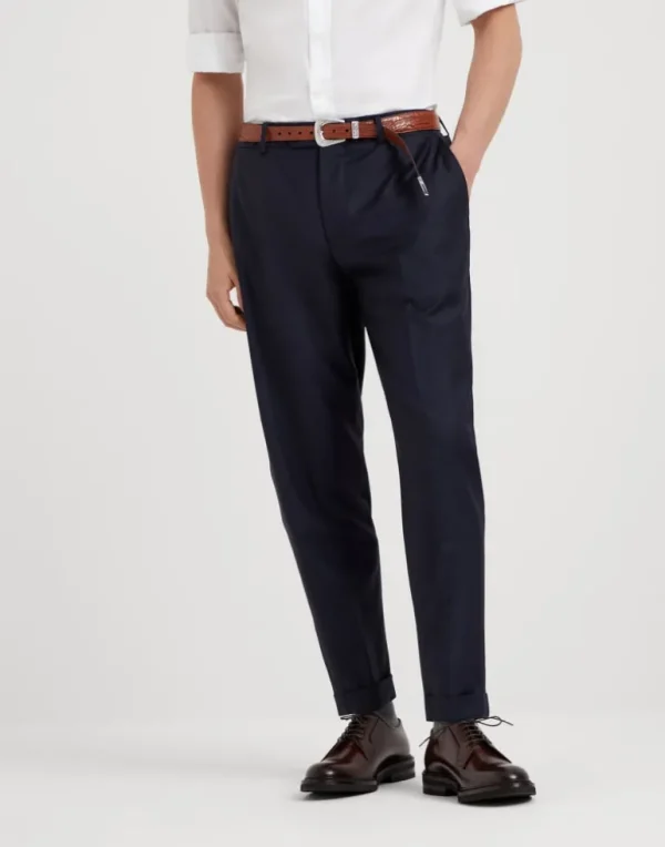 Formal fit trousers in super 150s virgin wool four season batavia