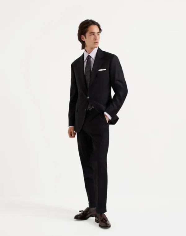 Formal fit trousers in super 150s virgin wool four season batavia