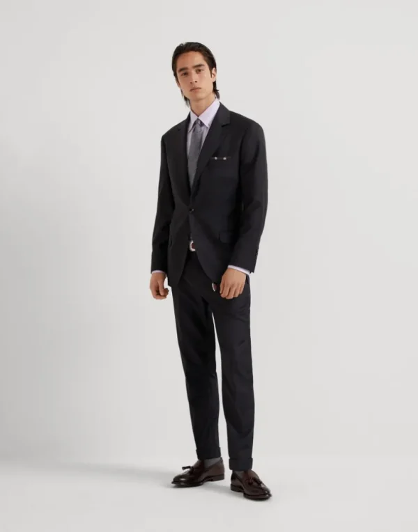 Formal fit trousers in super 150s virgin wool four season batavia