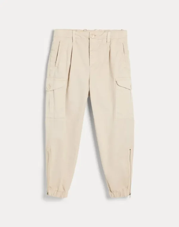 Garment-dyed American Pima cotton comfort gabardine ergonomic fit trousers