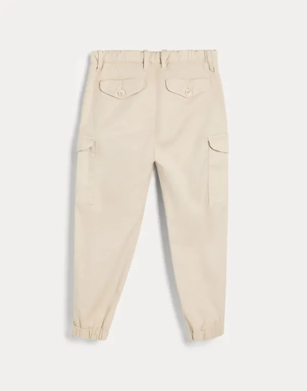 Garment-dyed American Pima cotton comfort gabardine ergonomic fit trousers