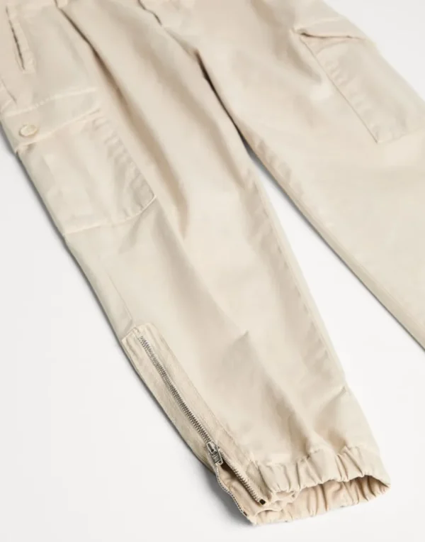 Garment-dyed American Pima cotton comfort gabardine ergonomic fit trousers