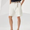 Garment-dyed Bermuda shorts in twisted cotton gabardine