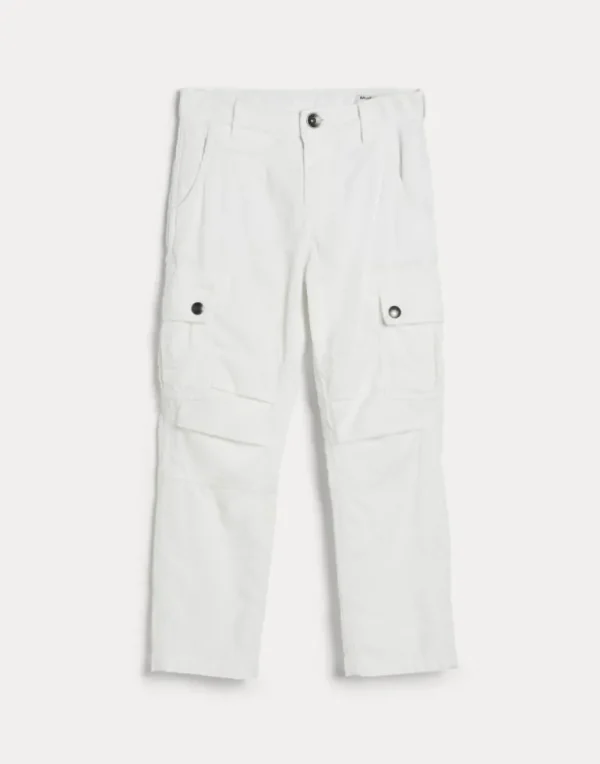 Garment-dyed cotton narrow wale corduroy trousers with cargo pockets