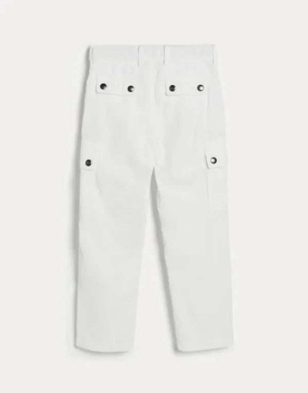 Garment-dyed cotton narrow wale corduroy trousers with cargo pockets