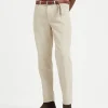 Garment-dyed Italian fit five-pocket trousers in cotton narrow wale corduroy