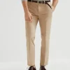 Garment-dyed Italian fit trousers in American Pima comfort cotton gabardine