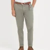 Garment-dyed Italian fit trousers in American Pima comfort cotton gabardine