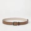 Glossy hammered calfskin belt with monili