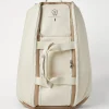 Grained calfskin and nylon tennis backpack