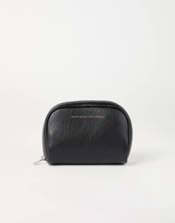 Grained calfskin beauty case