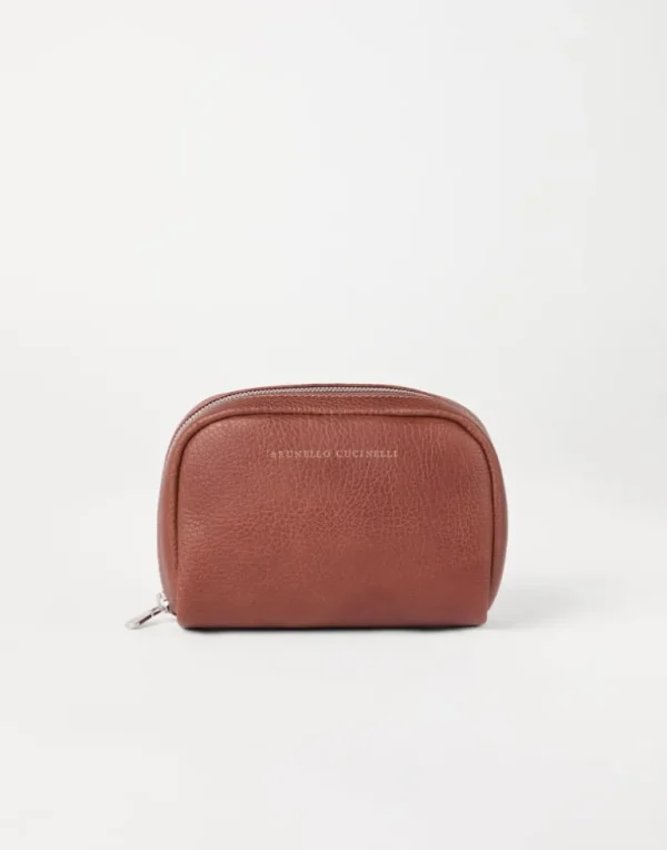 Grained calfskin beauty case