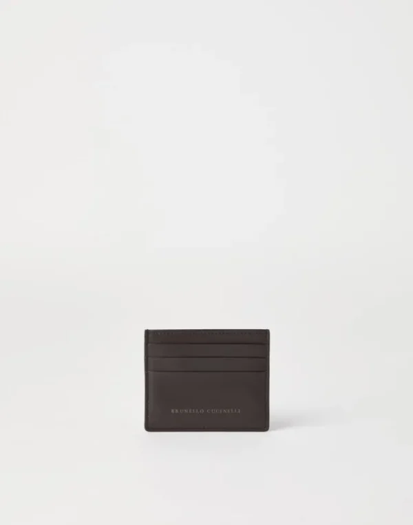 Grained calfskin card case