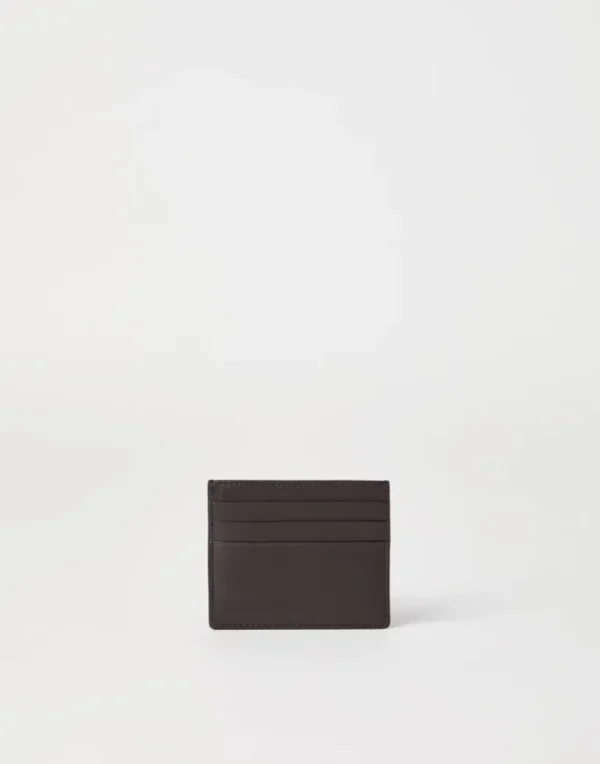 Grained calfskin card case