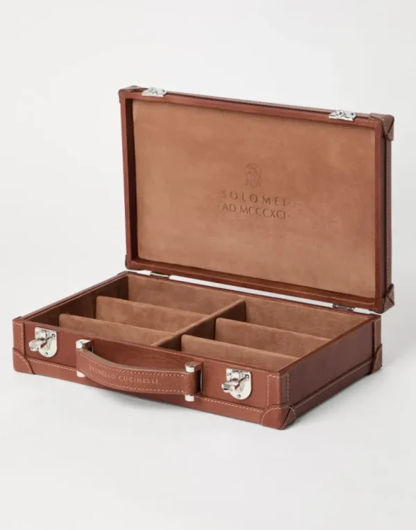 Grained calfskin glasses organizer