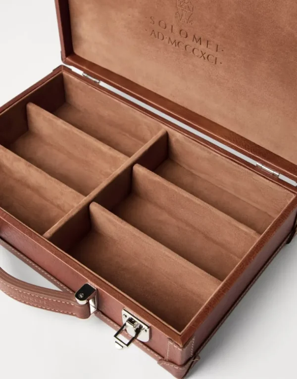 Grained calfskin glasses organizer