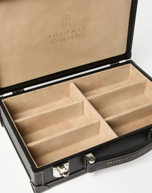 Grained calfskin glasses organizer