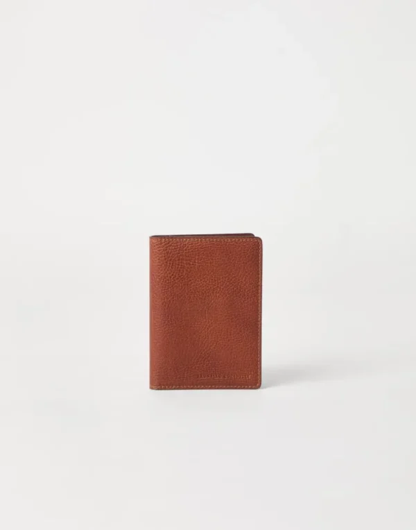 Grained calfskin passport holder