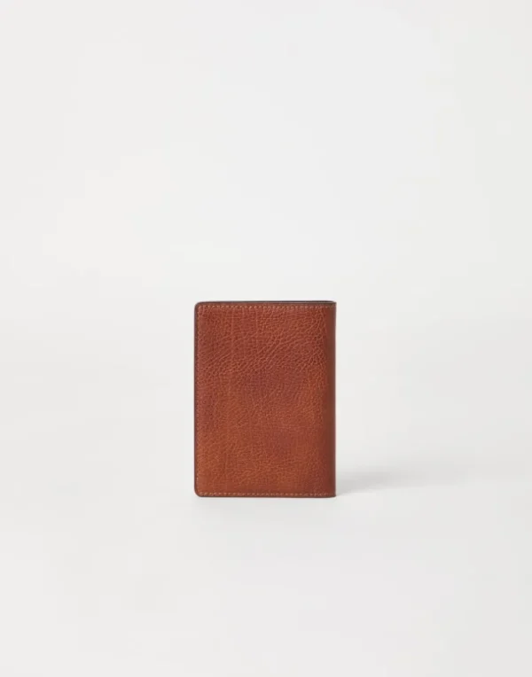 Grained calfskin passport holder