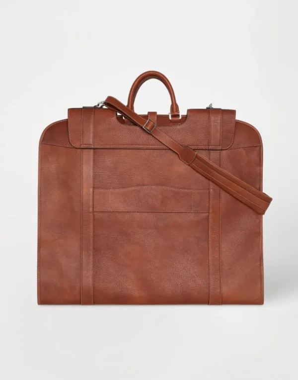 Grained calfskin suit carrier