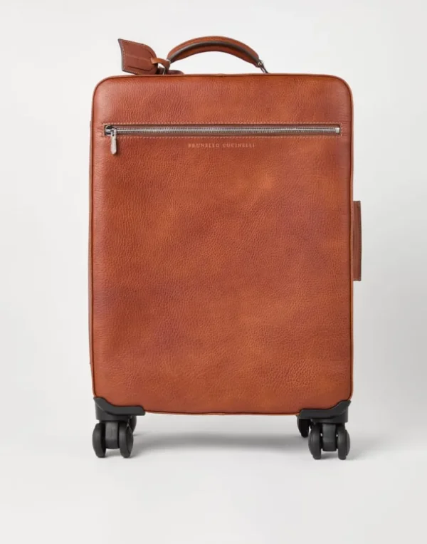 Grained calfskin suitcase