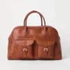 Grained calfskin weekender bag