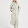 Hand-crafted coat in cashmere double beaver cloth with monili