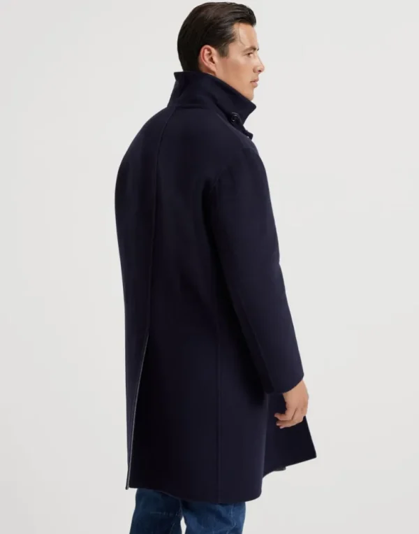 Hand-crafted reversible coat in cashmere double cloth