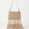 Handmade Dazzling Macramé OPERA knit bag in silk and linen